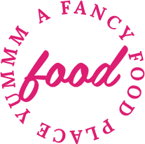 Logo saying food, a fancy food place yummy